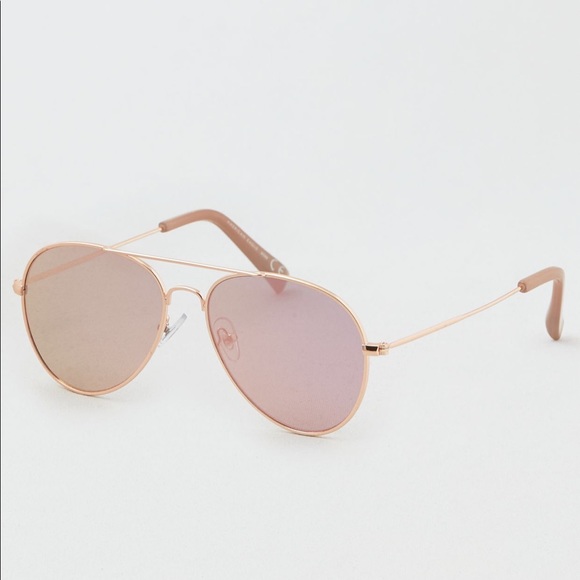 American Eagle Outfitters Accessories - Rose Gold Flat Lens Aviator Sunglasses
